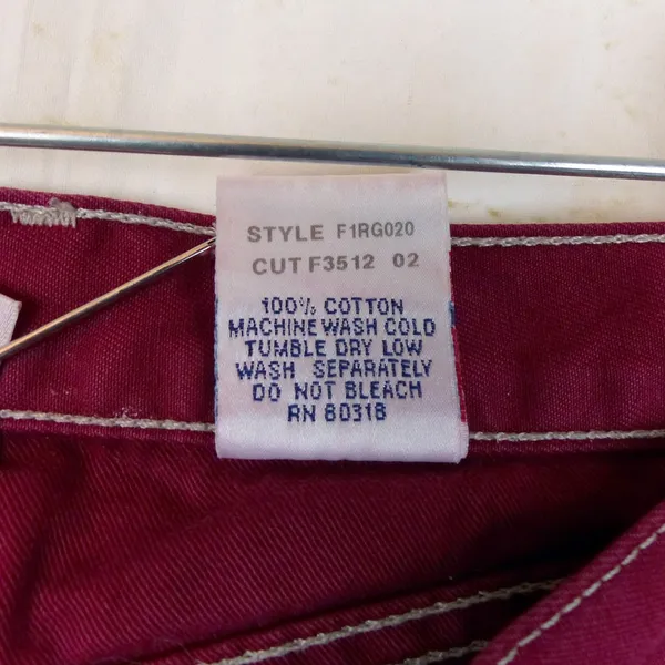 Lucky Brand Snapper Jean Womens 4 27 Burgundy USA Flare Low Rise Y2K F1RG020 - Image 9