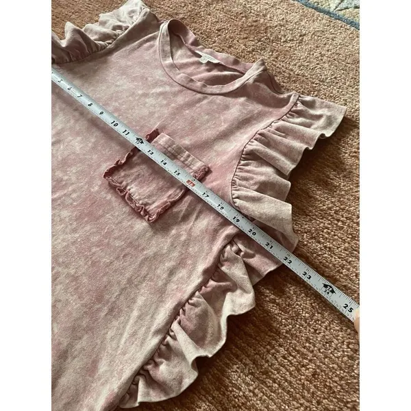 ODDY Women’s Pink Ruffled Sleeveless Blouse Top 100% Cotton Size M - Image 6