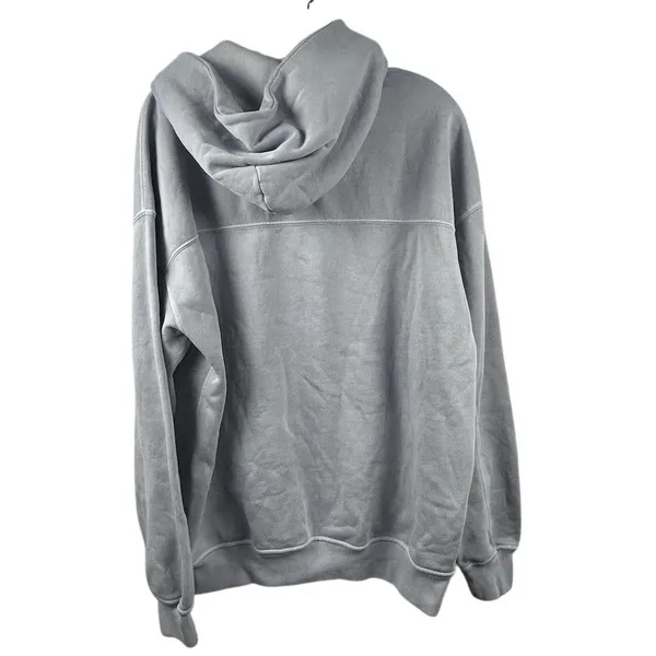 Abercrombie & Fitch Men's Blue Gray Pullover Hoodie‎ Size M Tall - Image 3