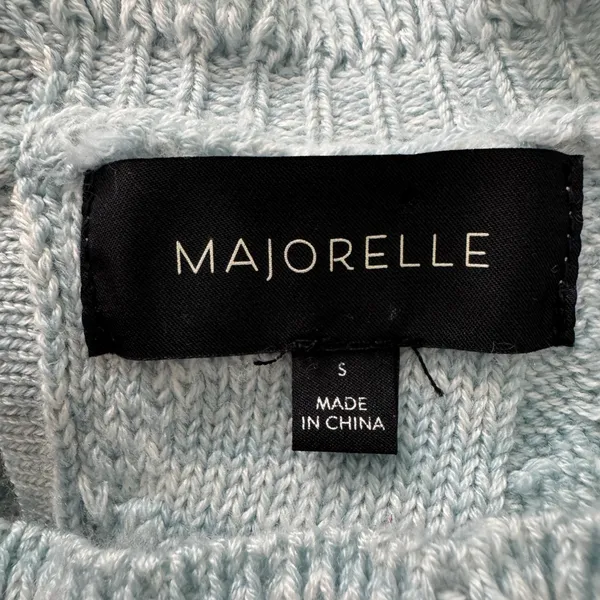 MAJORELLE Langley Cable Ruffle Sweater Small Blue Coquette Cottagecore Boho - Image 9