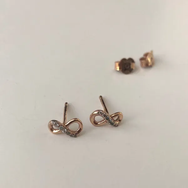 Pandora Sparkling Infinity Stud Earrings Rose Gold - Image 2
