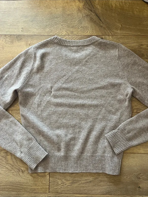 REFORMATION 👢Tan Crew Sweater - Cashmere Fabric - Size XS - Image 4
