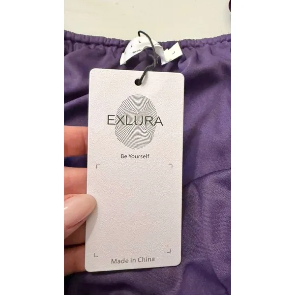 EXLURA Romper Dress Spaghetti Strap Pleated Romper sz. L - Image 6