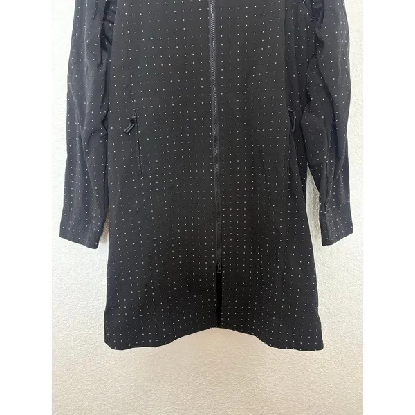 Lululemon Apres Yoga Jacket Black White Polka Dots Mid Length Hoodie - Image 9