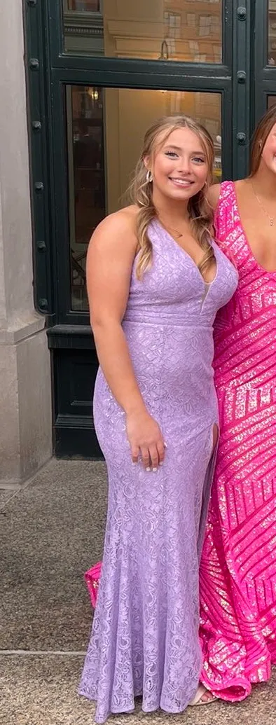Lulus Lavender Lace Maxi Dress - Image 4