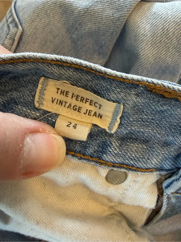 Madewell The Perfect Vintage Jean 24 Light Wash High Rise Straight‎ 100% Cotton - Image 6