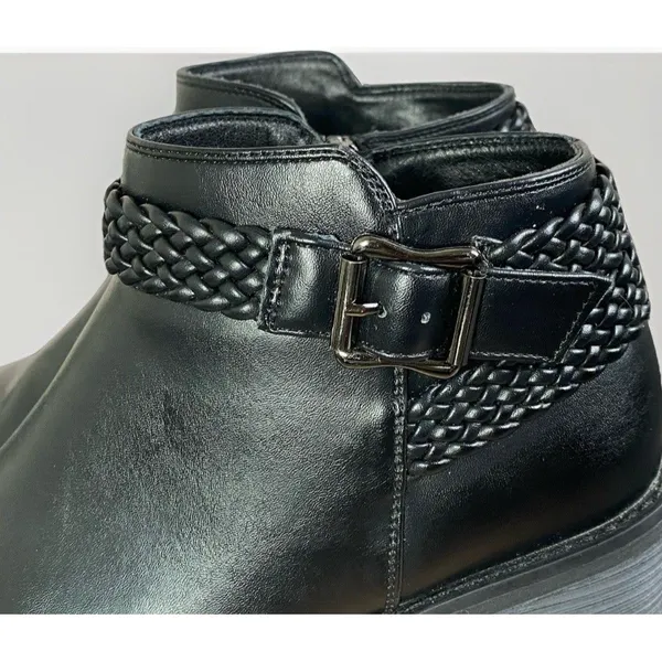Jeossy Women's Faux Leather Ankle Boots Zipper Casual size 8 NRK23022 - Image 3