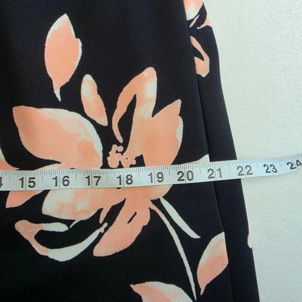 Lauren Ralph Lauren‎ Black Pink Floral Pleated Back Sleeveless Shift Dress 6 - Image 8