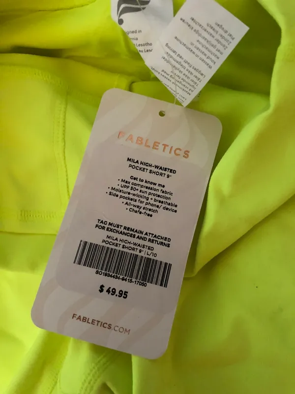 Neon Yellow Mila High Waisted Pocket Shorts - Image 4