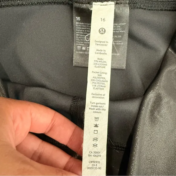 Lululemon Wunder Train High-Rise Tight 25" Foil Radiate Foil Print Black Size 16 - Image 6