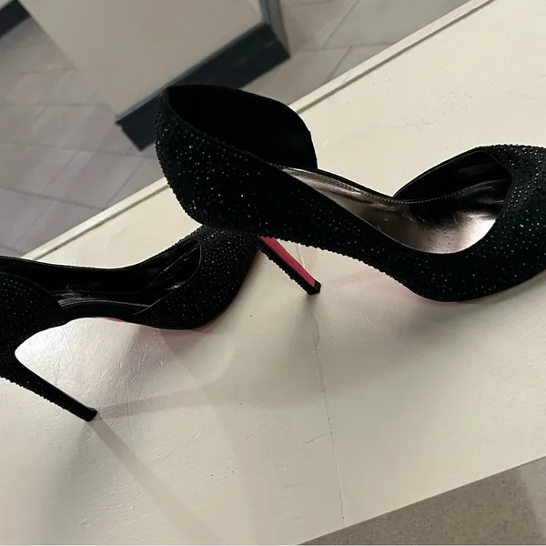 Heels Chic Black and Pink Embellished Heels-charlotte russe/no flaws-clean! 9 - Image 3