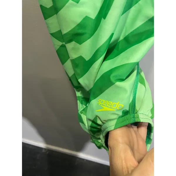 Speedo One Piece Swimsuit Womens 30 Green Pro LT Geometric Athletic Swim Trainin - Image 5