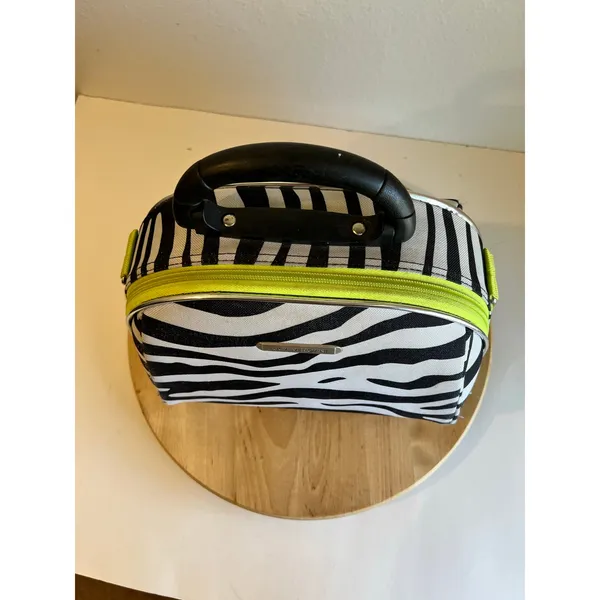 Luca Vergani Zebra Animal Print Top Handle Make up Case Medium Tote Bag - Image 6