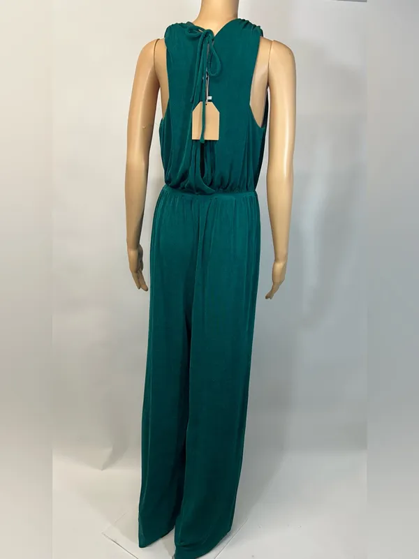 NWT Main Strip Teal Sleeveless V-Neck large Jumpsuit - Image 9