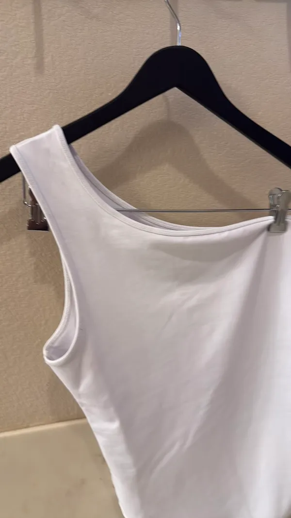 Abercrombie White One-Shoulder Bodysuit L - Image 2