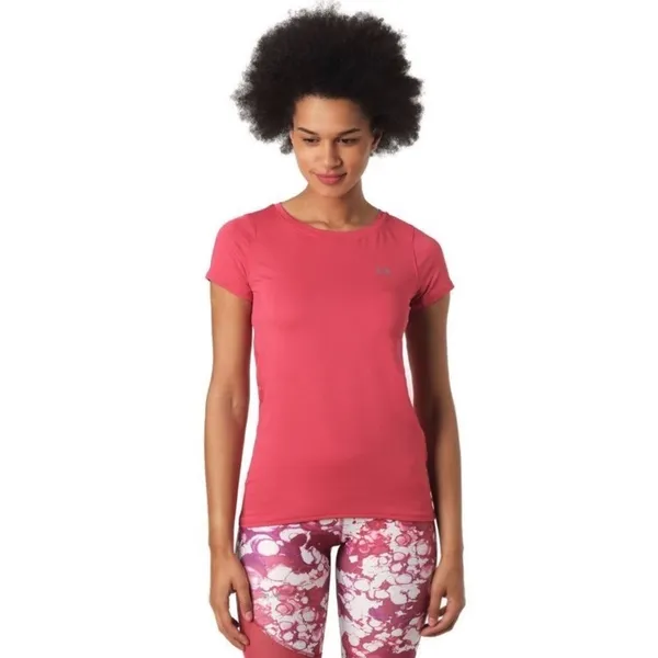 Under Armour medium pink fitted heat-gear gym top - Image 3