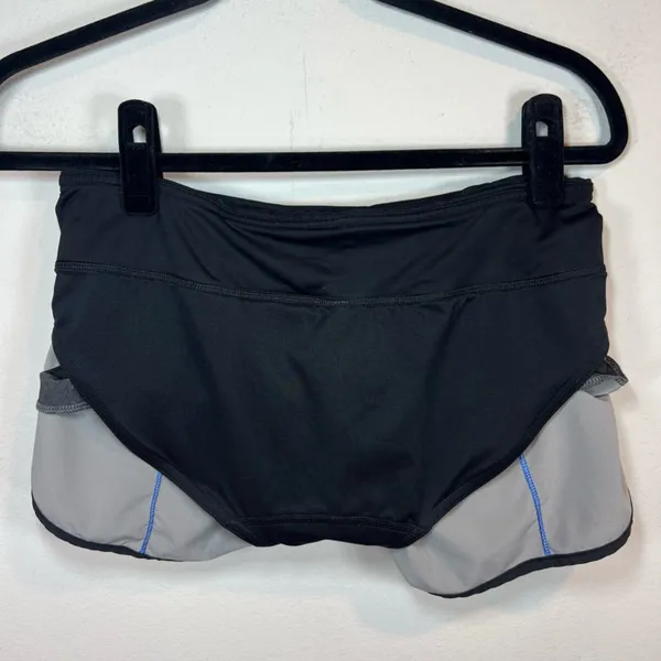 Lululemon 3" Speed Up Shorts Heathered Black / Black / Lakeside Blue Pocket Sz 4 - Image 15