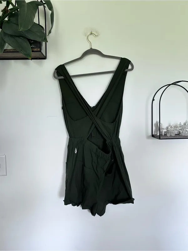 Free‎ People Green Free People Movement Back On Trek Romper Size Small - Image 4