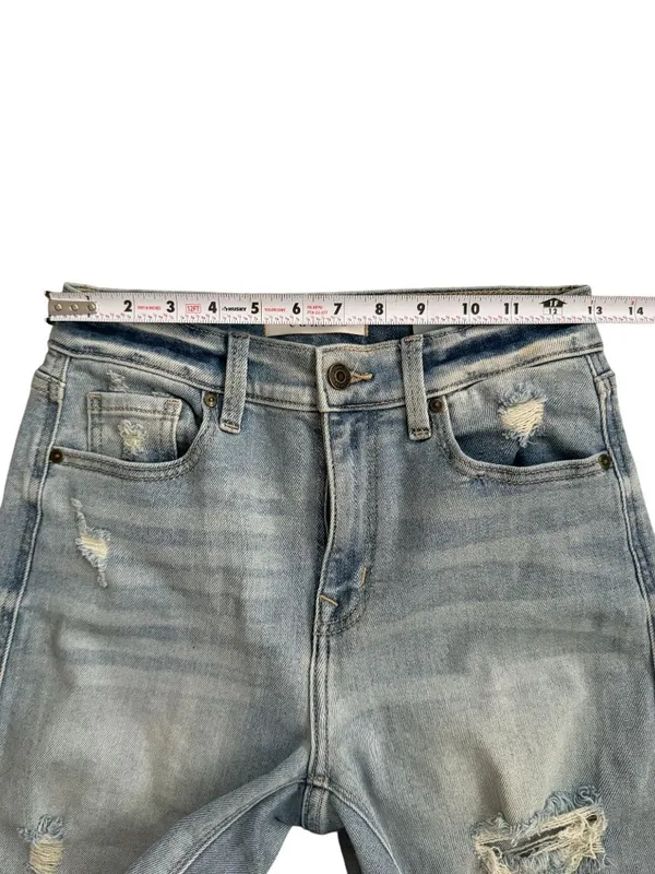 EUNINA Distressed Light Wash Ricky High Rise Boyfriend Jeans Size US Small - Image 5