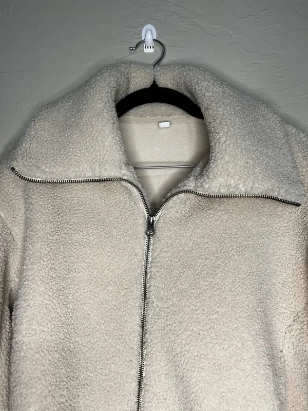 Uniqlo Teddy Sherpa Cream‎ Cozy Full Zip Jacket - Image 3