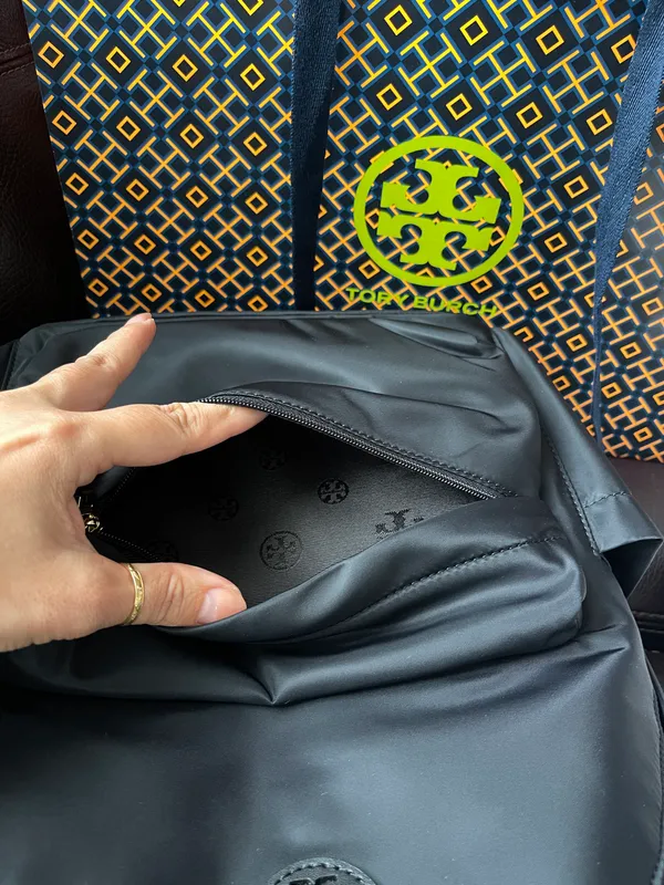 Tory Burch Latest New Ella Black Nylon Backpack 88368 $328 with shopping bag - Image 7