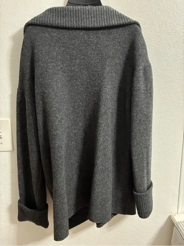 Jones New York Signature Women’s Charcoal Gray Snap-Front cardigan M - Image 2