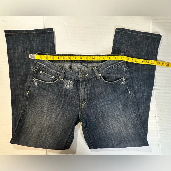 Armani Exchange Jeans Blue Straight Grunge Classic Denim‎ Logo Distressed 10 Reg - Image 5