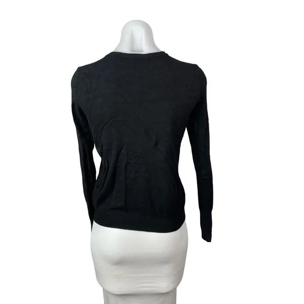 Zara Women's Black Long Sleeve Button Down Crew Neck Cardigan Sweater Top Sz S - Image 4