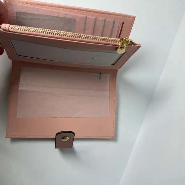 Blush Pink Bi-Fold Wallet with Zip Coin Pocket & Card Organizer NEW - Image 5