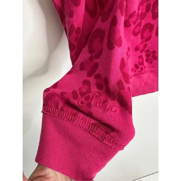Aeropostale Sweater Womens Medium Leopard‎ Print Pink Pullover Boatneck - Image 5