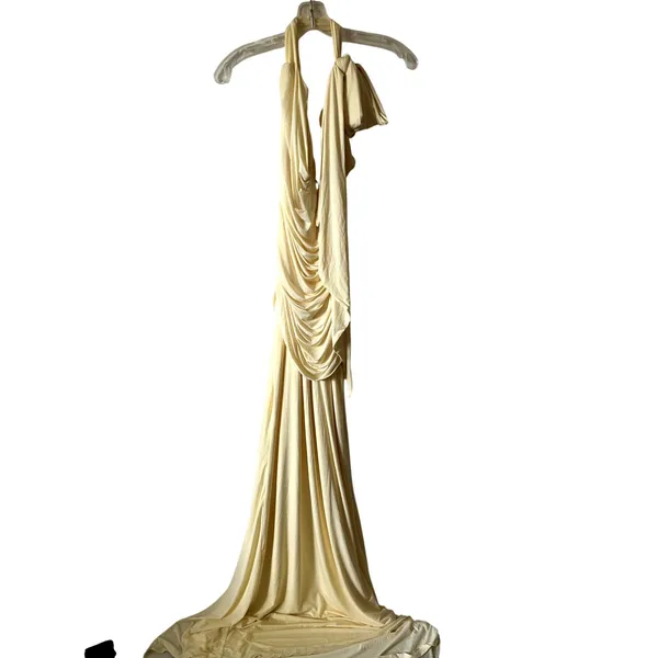 Oh Polly Annelise Jersey Bridesmaid Maxi Dress in Butter Yellow Size M New - Image 7