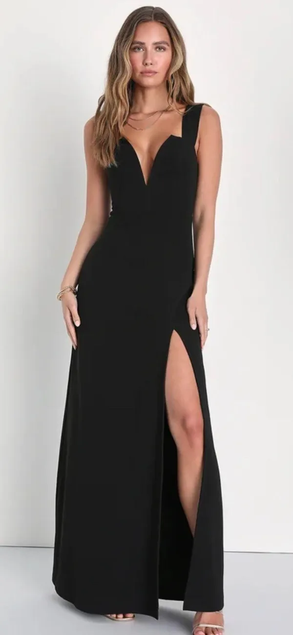 Lulus Daring Elegance Black Sleeveless Mermaid Maxi Dress - Image 3