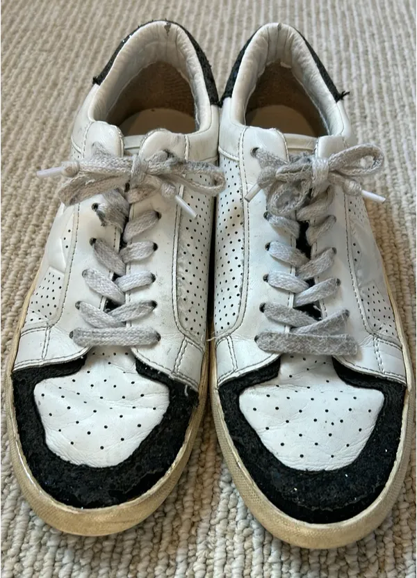 Vintage Havana Sneakers Low-Top White with Black Glitter 10 - Image 2