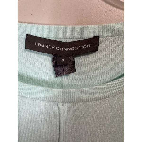French Connection Sweater Small Mint Green‎ New High Low Crewneck Seam Front - Image 4