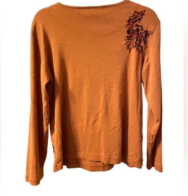 Chicos Vintage Embroidered Long Sleeve Top - Image 2