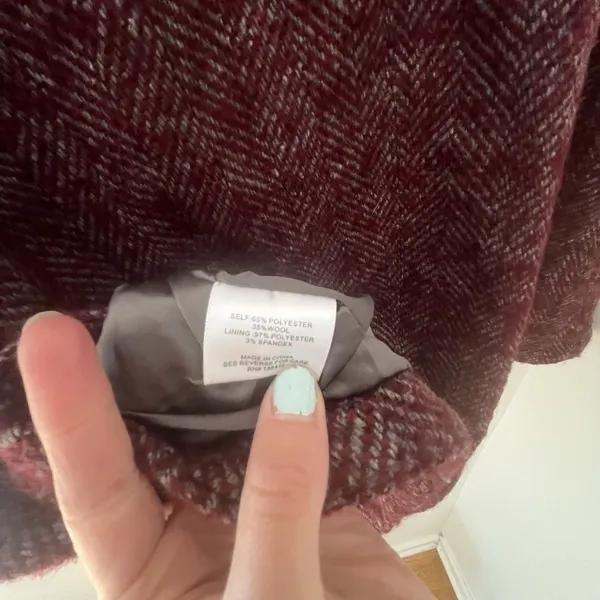 ModCloth Pardon My French Quarter Cape‎ Wool Blend Tweed Burgundy Size S - Image 7