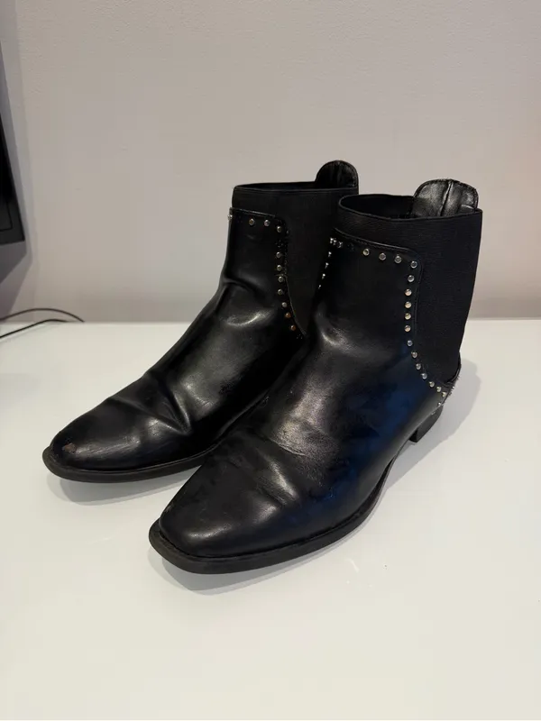 ZARA Black Chelsea Boots Size 7.5 - Image 2