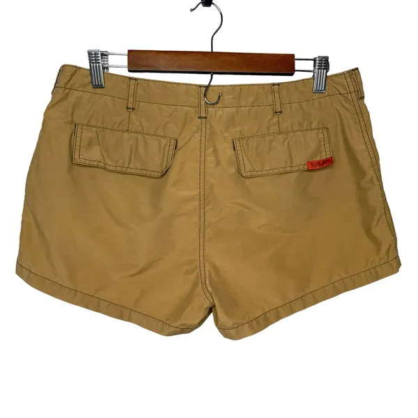 Vintage 90s Y2K Abercrombie & Fitch Size 8 Khaki Cotton Low Rise Shorts Utility - Image 2