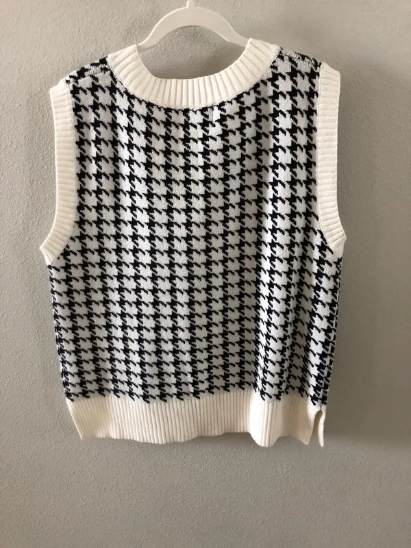 Princess Polly houndstooth sweater vest fall academia preppy XS/S - Image 5