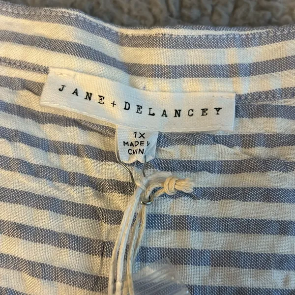Jane + Delancey 5 Button Henley Rayon Tunic Size 1X Stripes long Sleeve NWT - Image 9