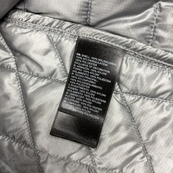 The North Face ThermoBall Puffer Vest Womens Medium Gray Quilted Zip Insulated - Image 9