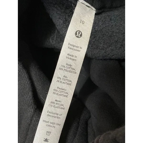 Lululemon R365 Women's Black Hoodie Hooded Full Zip Athletic Sweatshirt Top 10 - Image 4