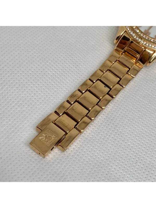 Anne Klein rose gold tone women watch mop dial 33mm Roman numerals 6” running - Image 5