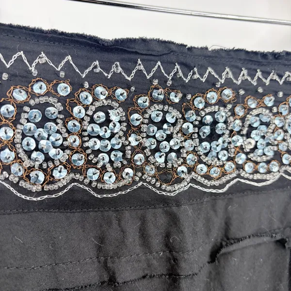 Willi Smith Tiered Sequin Midi Skirt Sz 4 Boho Y2K Festival Indie Sleaze Artsy - Image 4