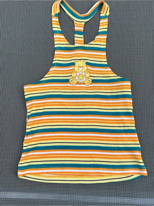 Care Bears Sunshine Bear Sleeveless Graphic Halter Tank Top Women's xs‎ striped - Image 2