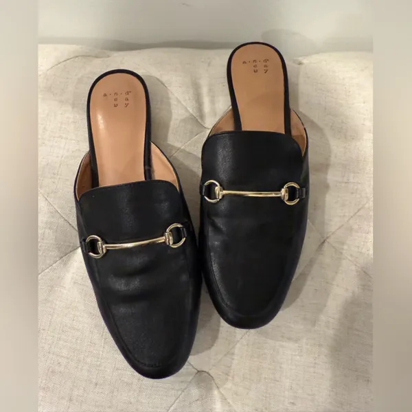 a new day Black Mules with Gold Accent - Image 2