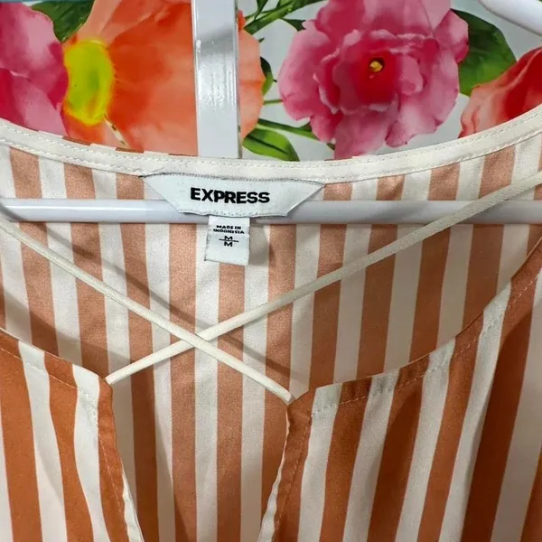 S242. Express orange and white striped blouse - Image 2