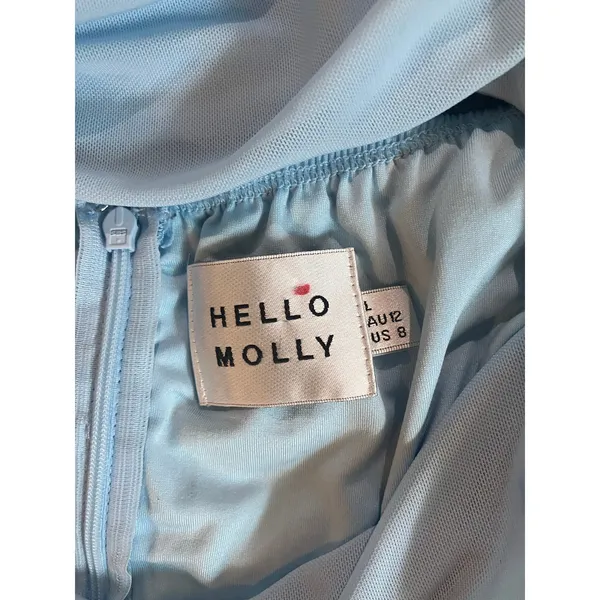 HELLO MOLLY Under A Spell Mini Dress in Baby Blue Size L US 8 COCKTAIL PARTY - Image 4