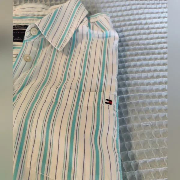 Ladies Tommy Hilfiger Stipe Oxford Top - Image 4