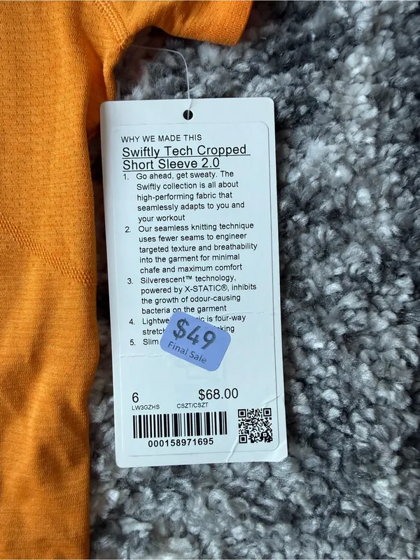Lululemon Swiftly Tech Cropped Short Sleeve - Image 4